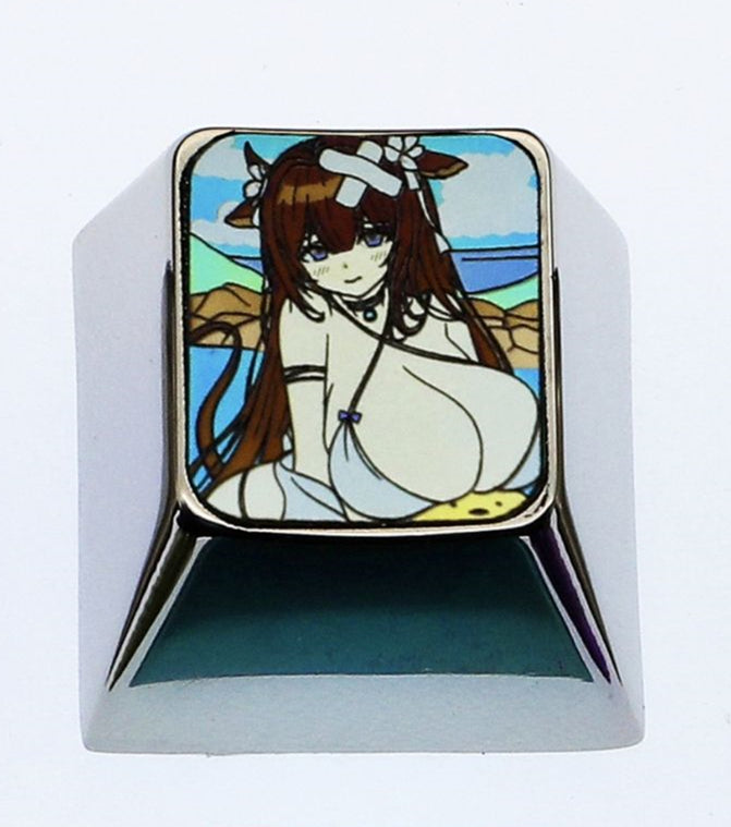 Azur Lane, Hayase Yuuka, IJN Kashino. Titanium alloy carved keycaps, metal personalized keycaps, decorative keycaps.