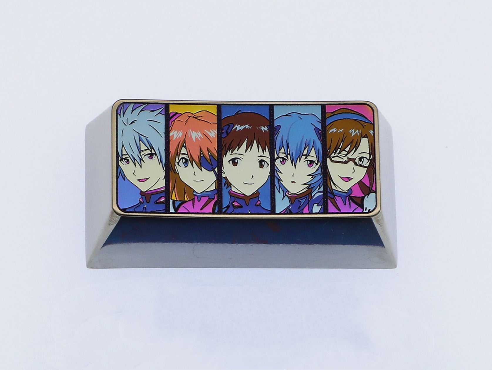 Eva full character, colorful titanium alloy metal carved keycaps, personalized keycaps, decorative keycaps