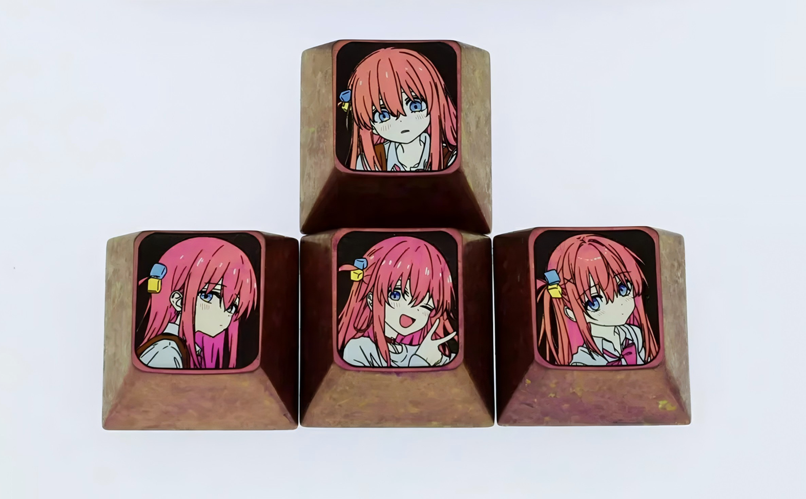 Bocchi The Rock!, Gotoh Hitori directional key set, titanium alloy personalized keycaps, keyboard decorative keycaps