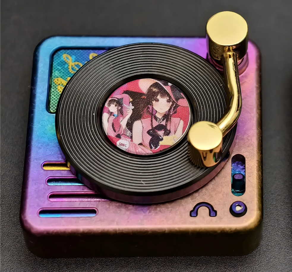 4U personalized keycaps for record players, Timascus,titanium alloy decorative keycaps, artistic custom keycaps