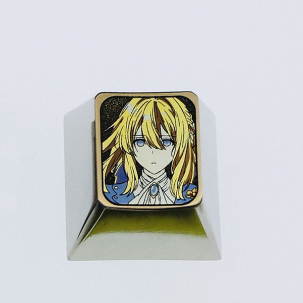 Violet Evergarden, Titanium alloy, colored titanium alloy personalized decorative mechanical keyboard keycaps.B