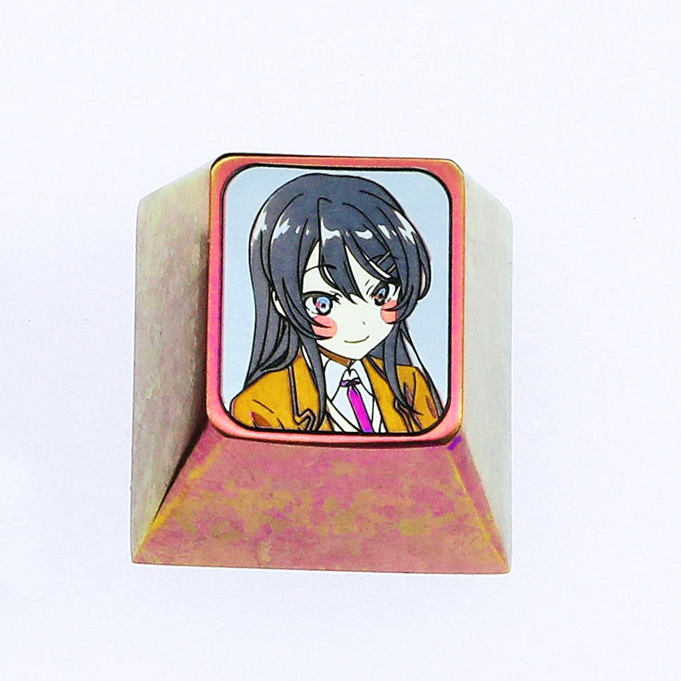 さくらじい/Sakurajima Mai, titanium alloy 1u personalized keycap
