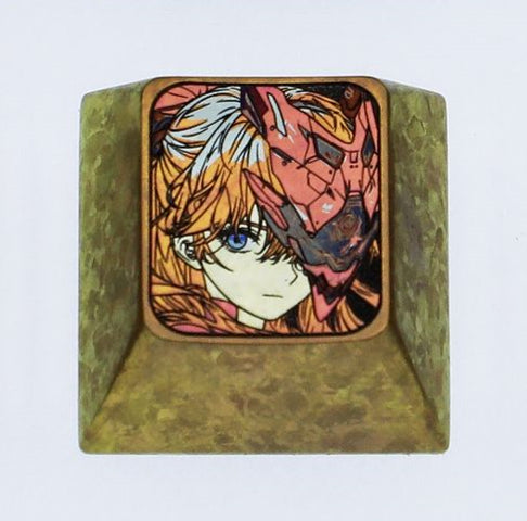 EVA, Asuka eye mask, 1U titanium alloy personalized keycap, Directional key set,metal carved anime character decoration keycap