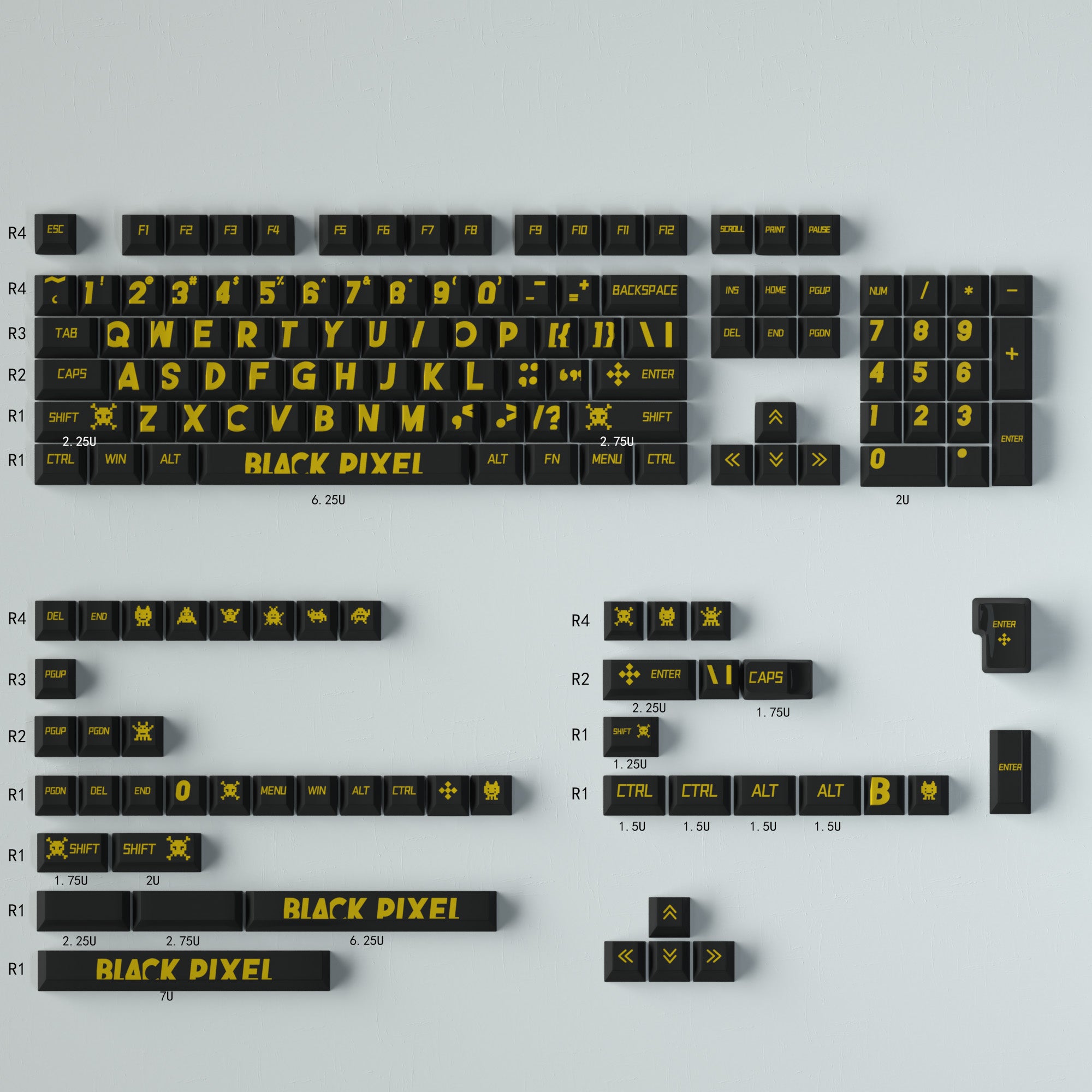 Large font mechanical keyboard keycaps complete set PBT thermal sublimation cherry factory height
