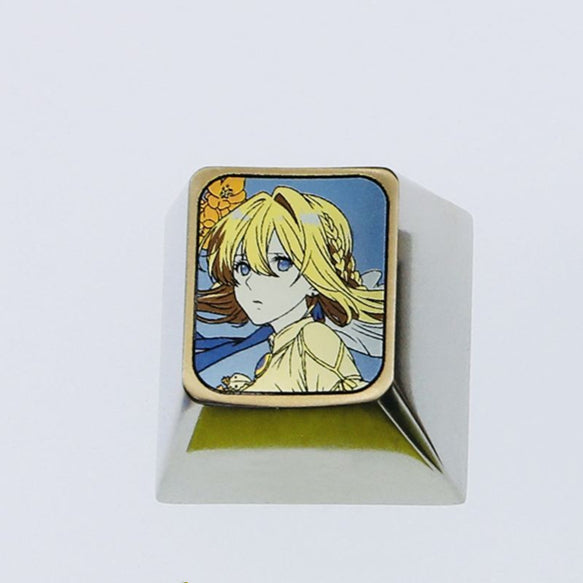 Violet Evergarden, Titanium alloy, colored titanium alloy personalized decorative mechanical keyboard keycaps.A