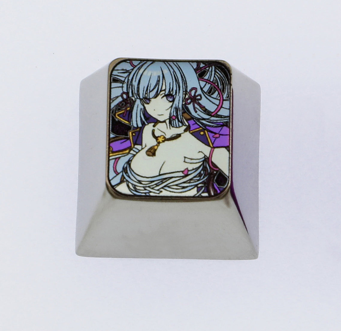 Kamisato Ayaka, Colorful titanium alloy carved personalized keycaps, mechanical keyboard decorative keycaps.