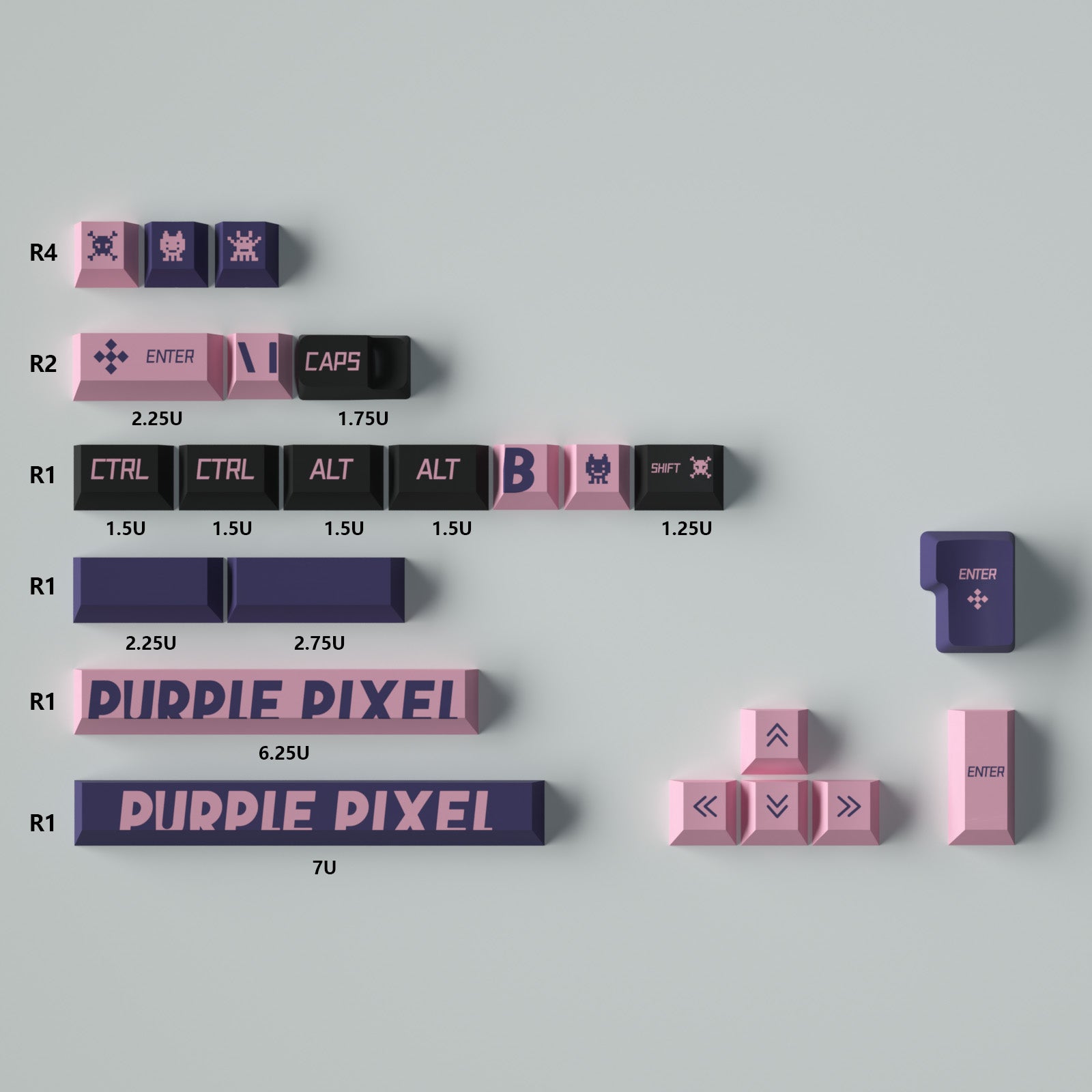 Large font mechanical keyboard keycaps complete set PBT thermal sublimation cherry factory height