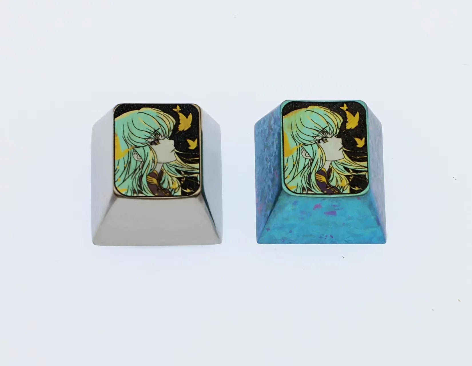 CODE GEASS Lelouch of the Rebellion, CC, Titanium alloy carving, Metal personalized keycaps, Mechanical keyboard decorative keycaps