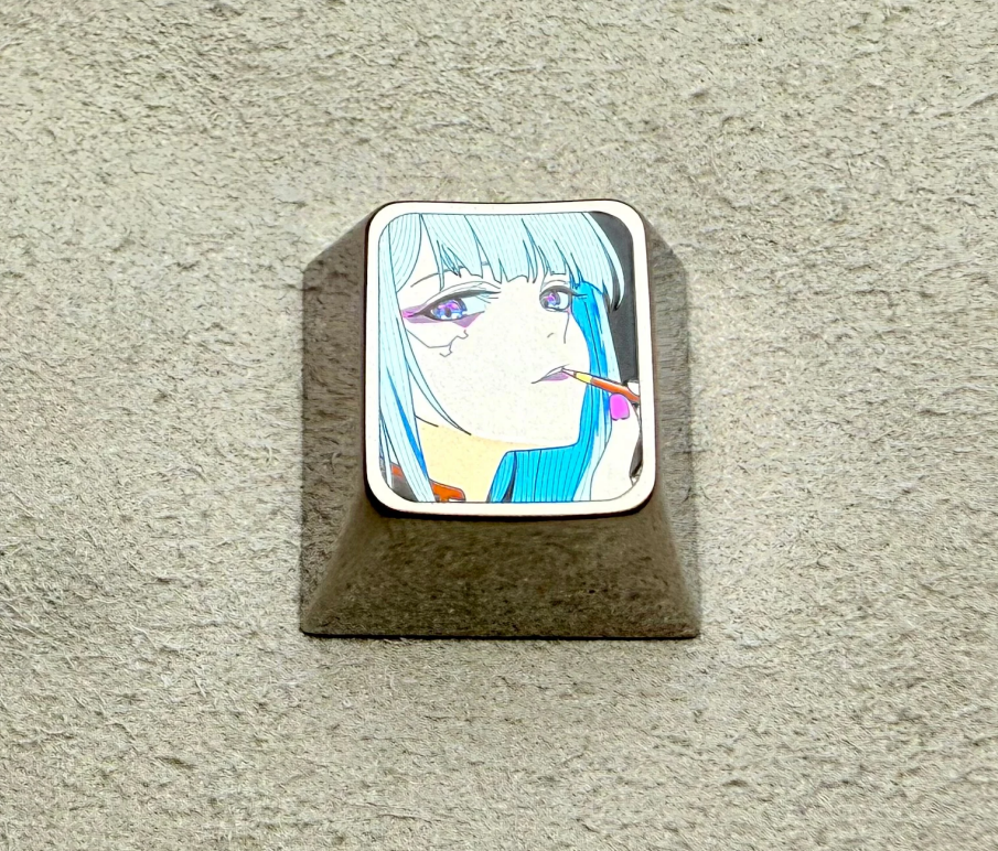 Cyberpunk, Lucy 1U Titanium Metal Keycaps, Personalized Keycaps, Keyboard Decorative Keycaps