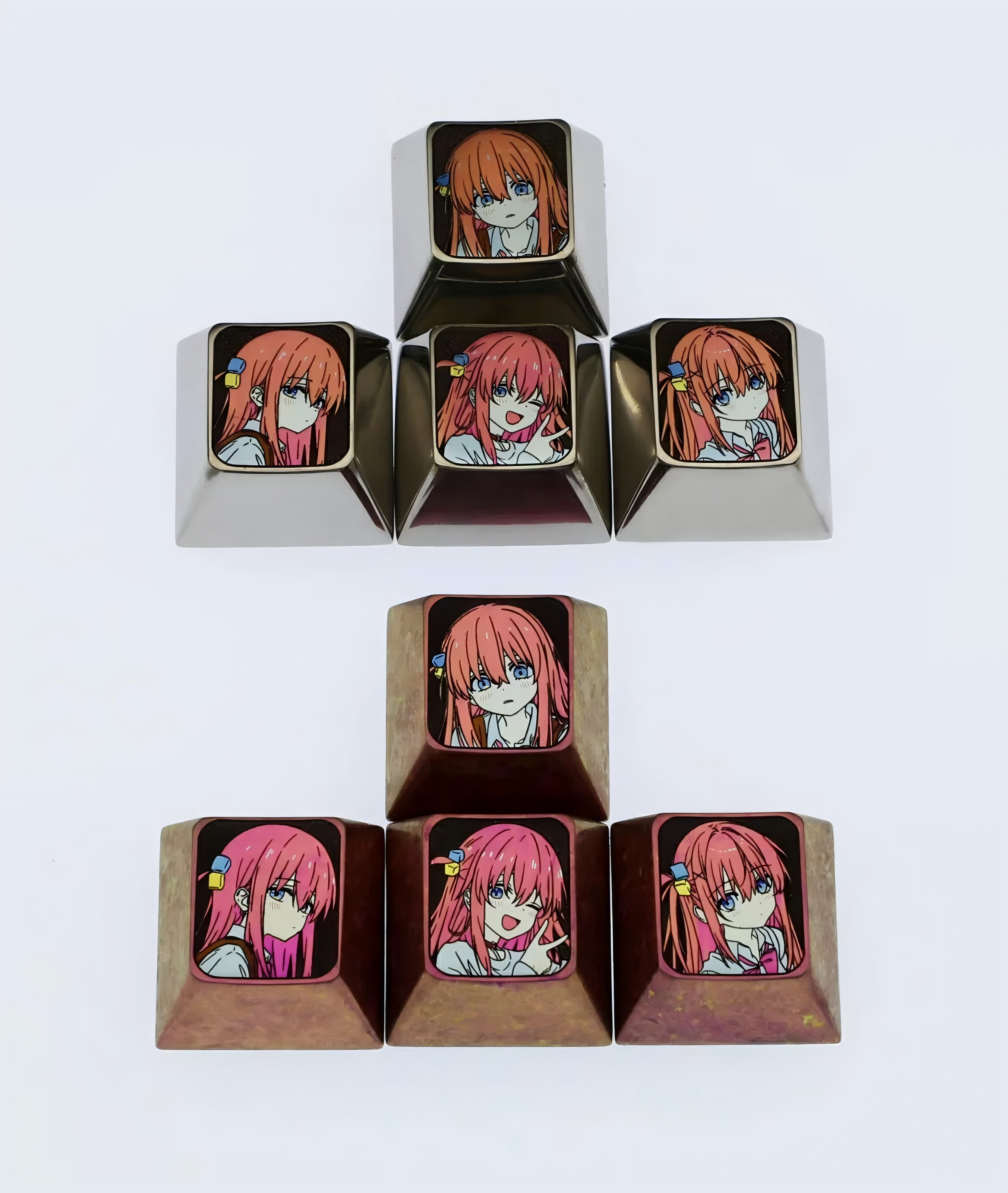 Bocchi The Rock!, Gotoh Hitori directional key set, titanium alloy personalized keycaps, keyboard decorative keycaps