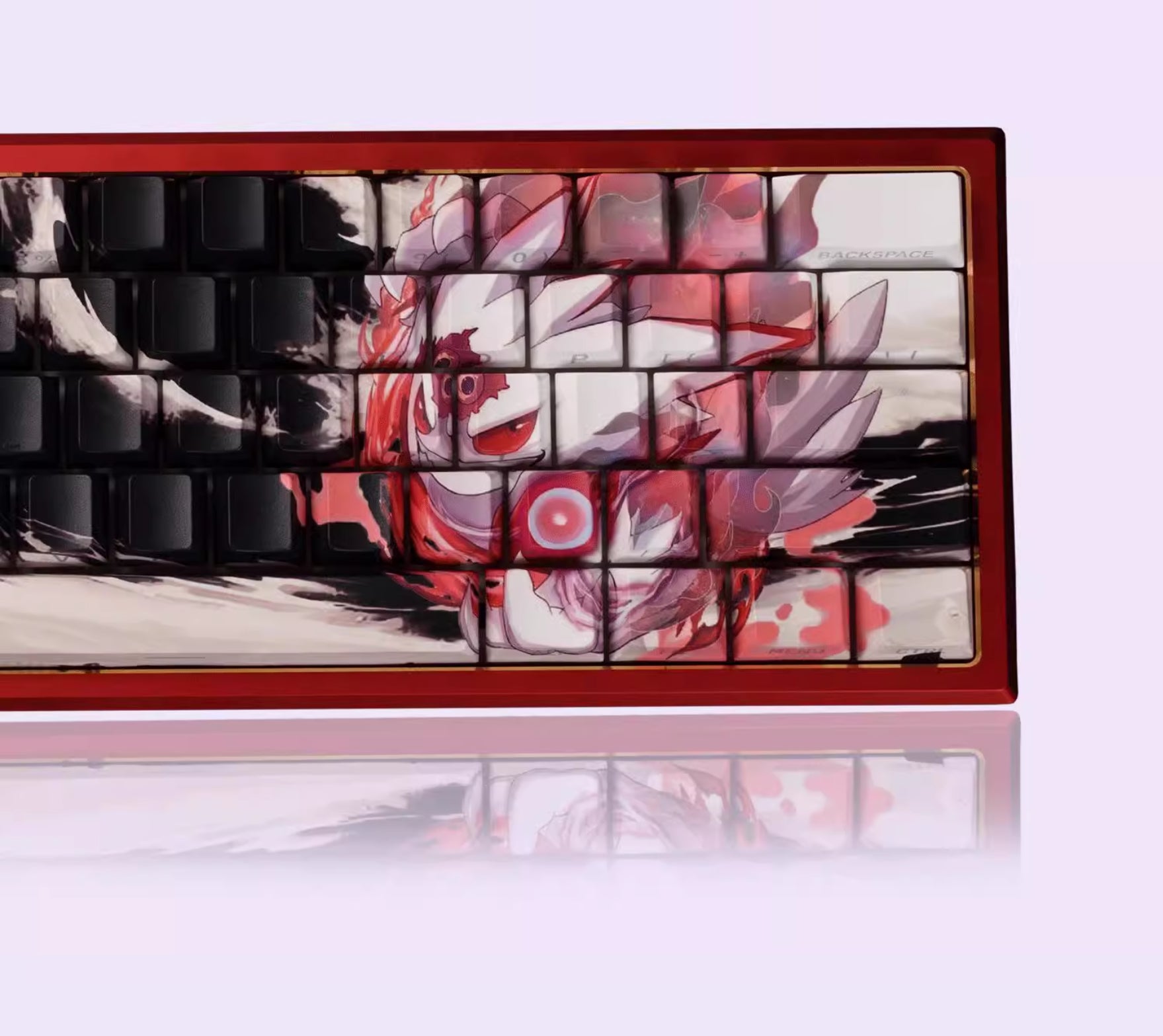 Flash gengar, pbt material set personalized keycaps, mechanical keyboard decorative keycaps.