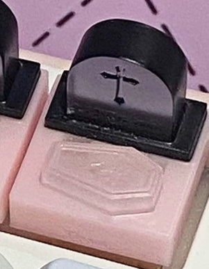 Transparent, black powder tombstone small board keycaps, original personalized keycaps, resin artisankeycaps