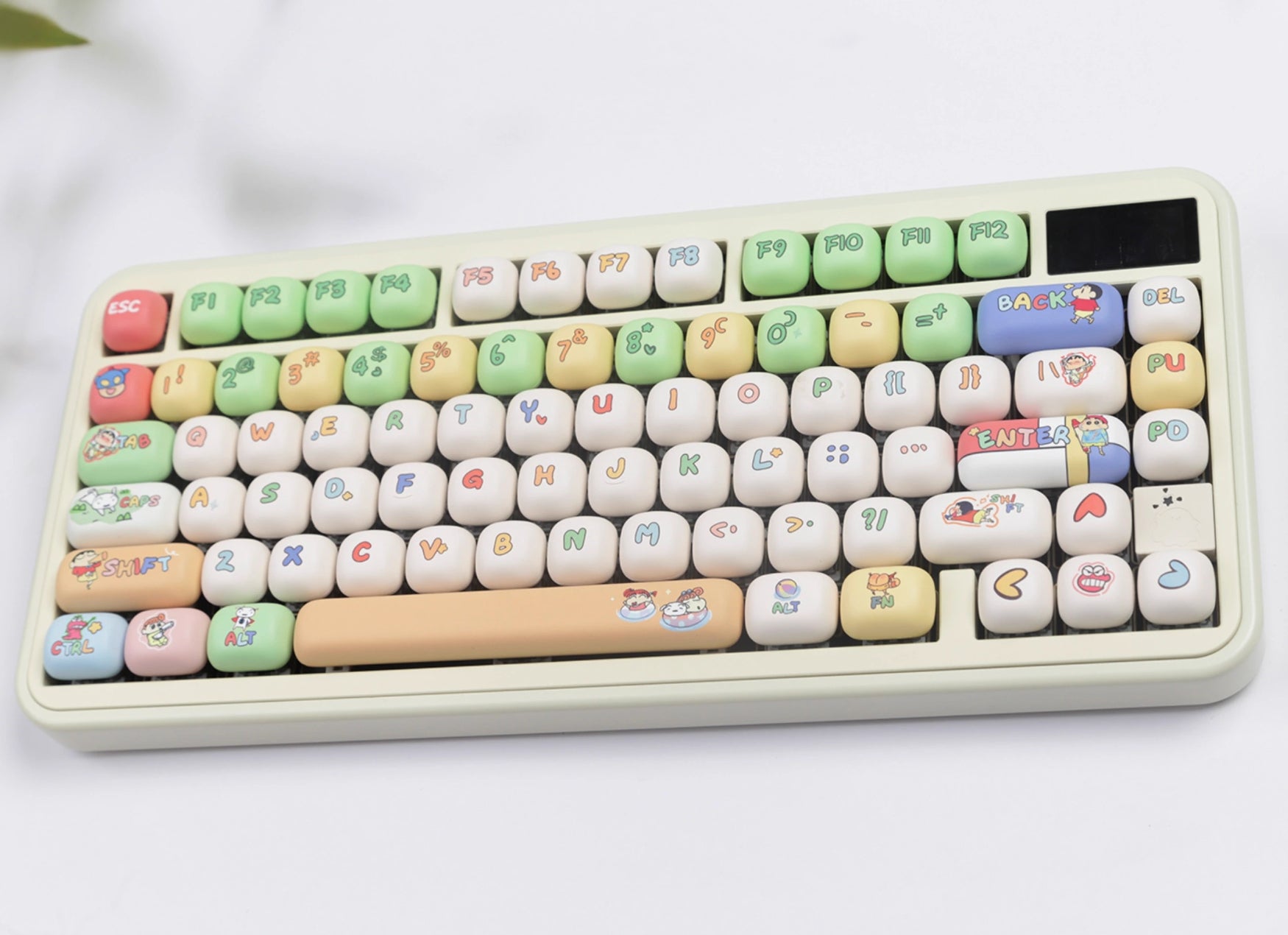 Crayon Shin chan keycaps MOG, MOA round height white cute MAC sublimation keycaps