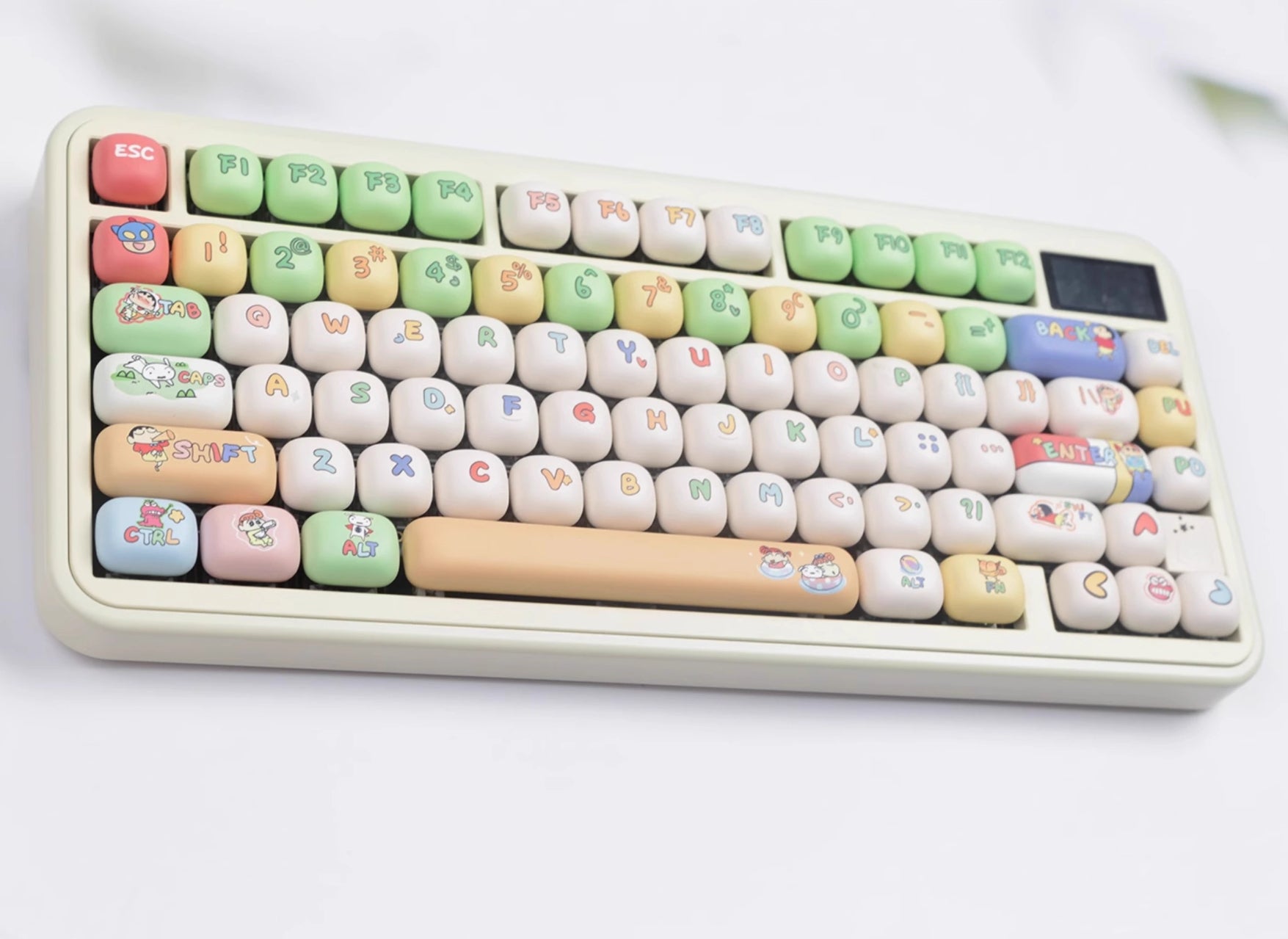Crayon Shin chan keycaps MOG, MOA round height white cute MAC sublimation keycaps