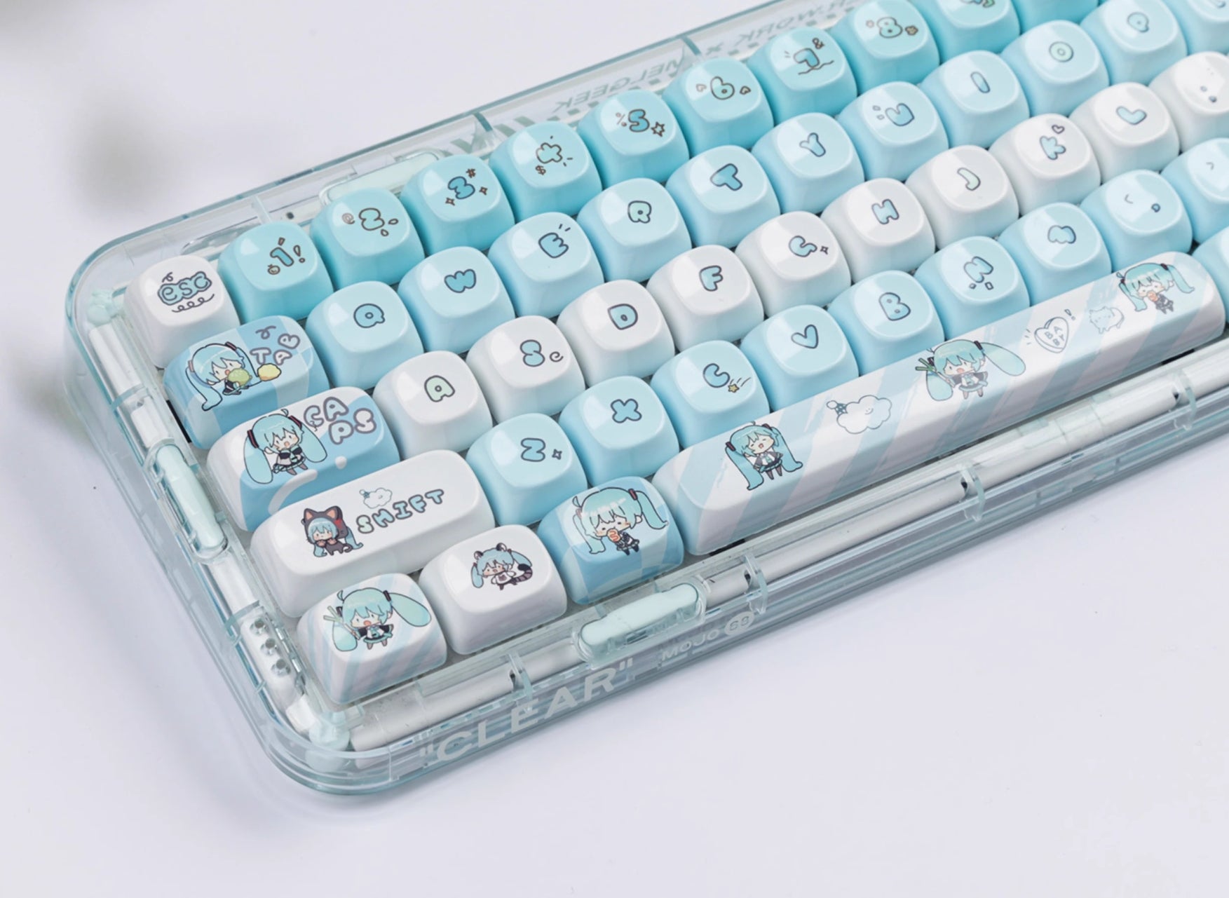 Hatsune Miku similar ceramic texture key cap MOA height PBT magnetic axis applicable key cap
