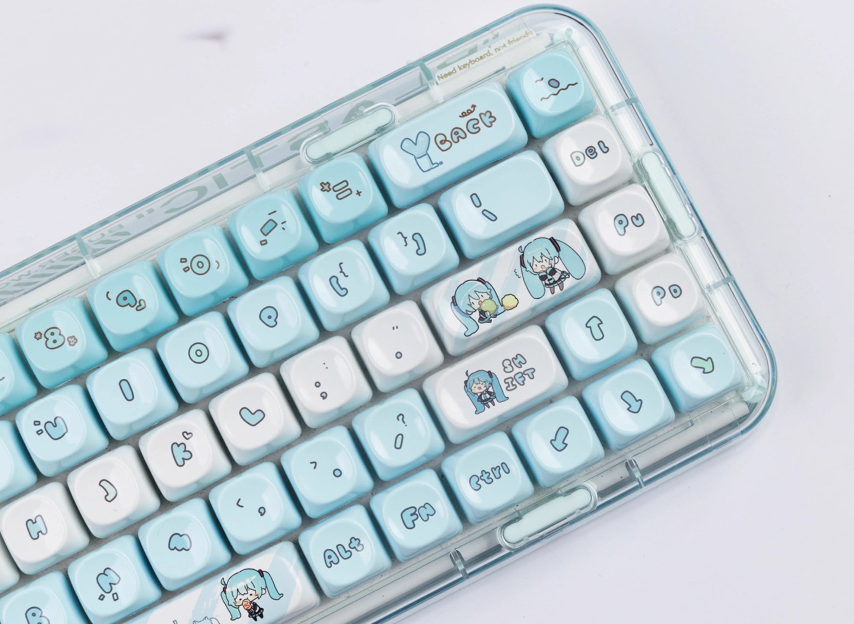 Hatsune Miku similar ceramic texture key cap MOA height PBT magnetic axis applicable key cap