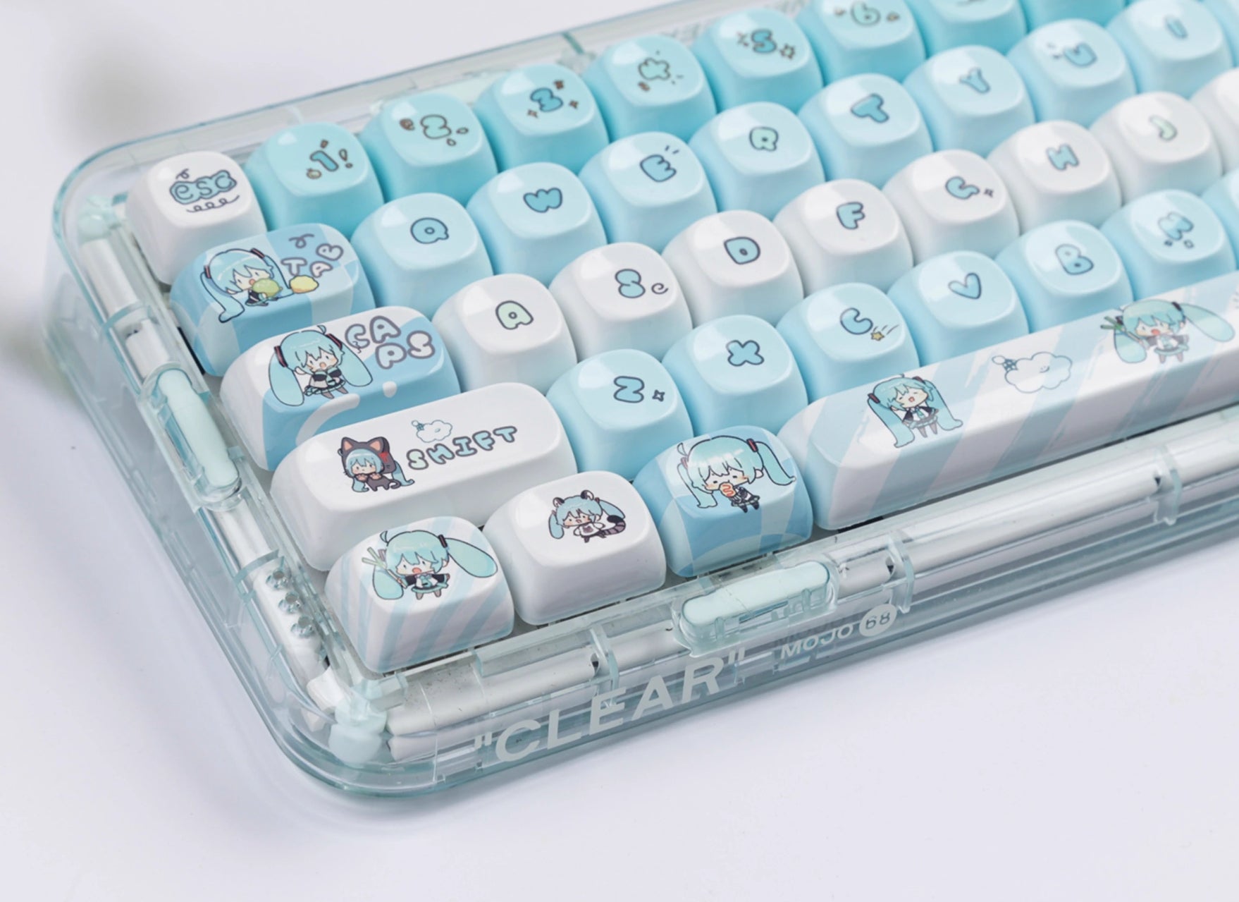 Hatsune Miku similar ceramic texture key cap MOA height PBT magnetic axis applicable key cap