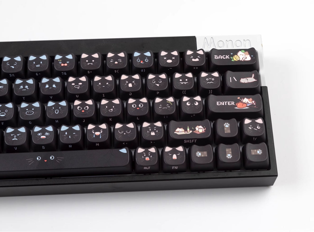 Black kitten keycap cute Cat&