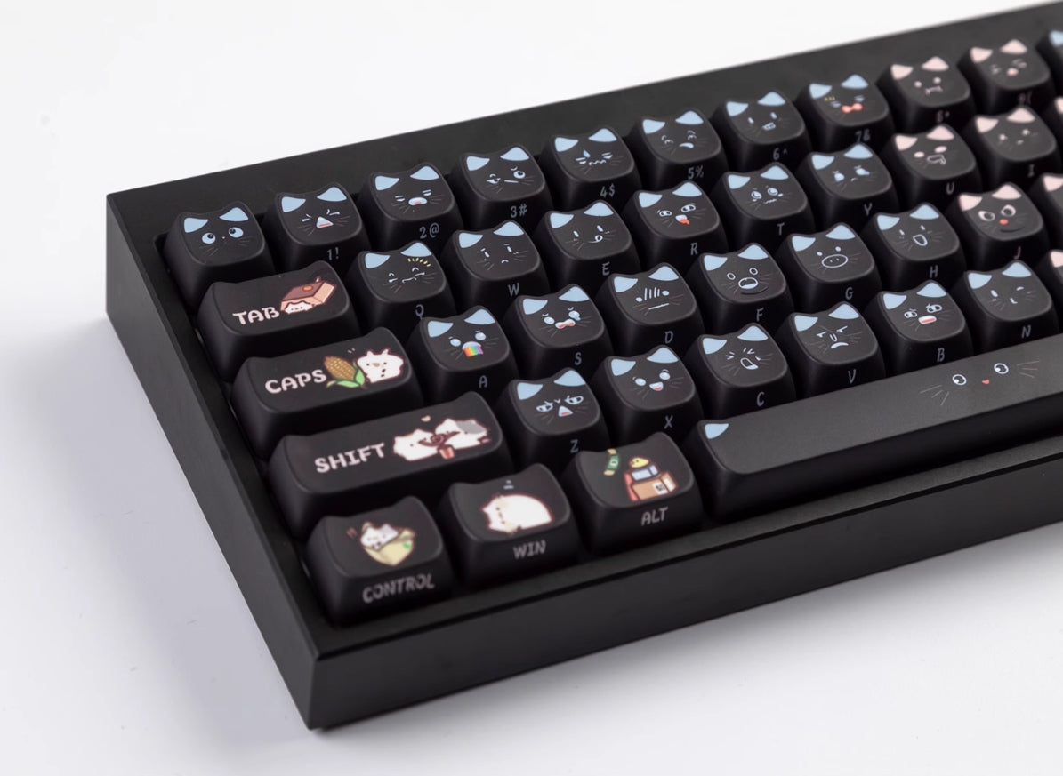 Black kitten keycap cute Cat&