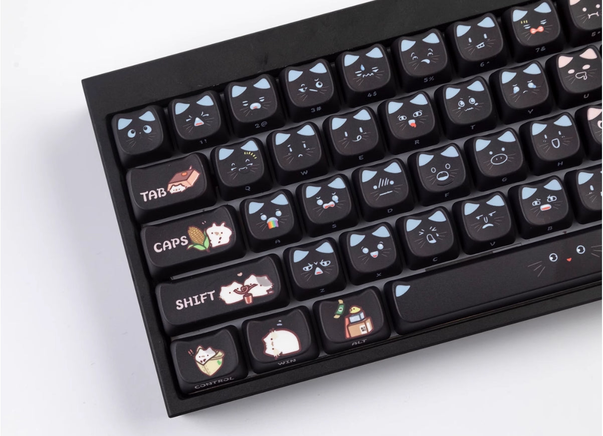 Black kitten keycap cute Cat&