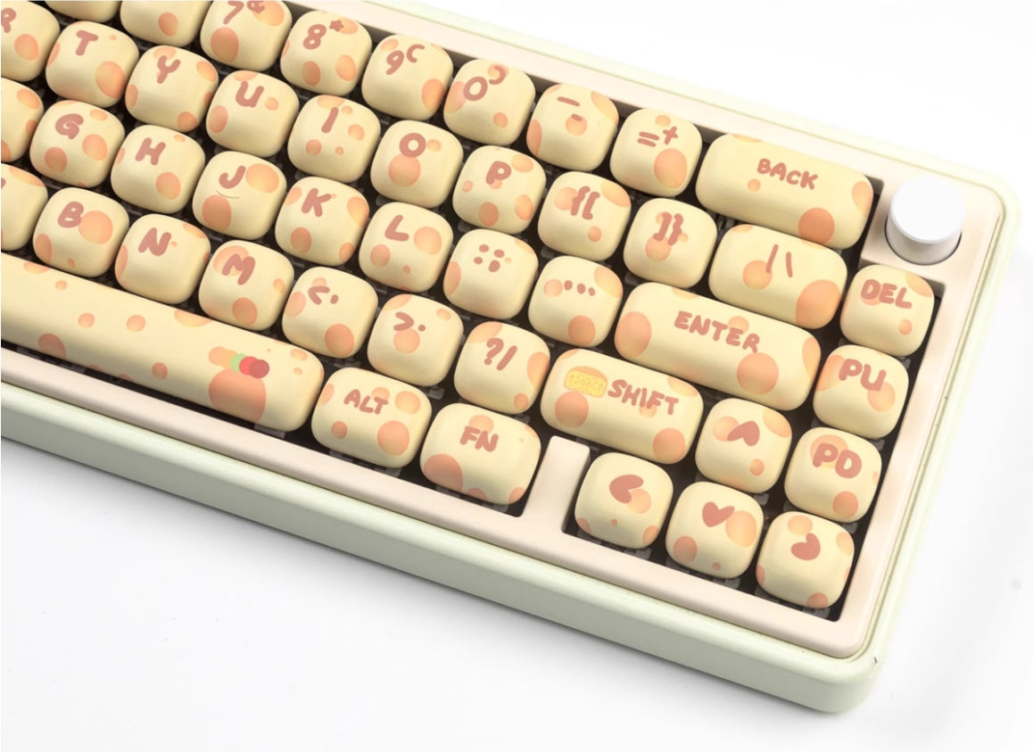 Cheese keycaps MOG round heat sublimation personalized set keycaps