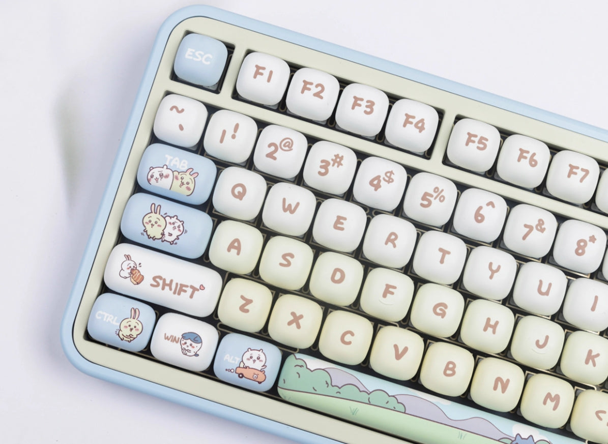 Chiikawa Theme MOG Round Heat Sublimation Personalized Set Keycaps