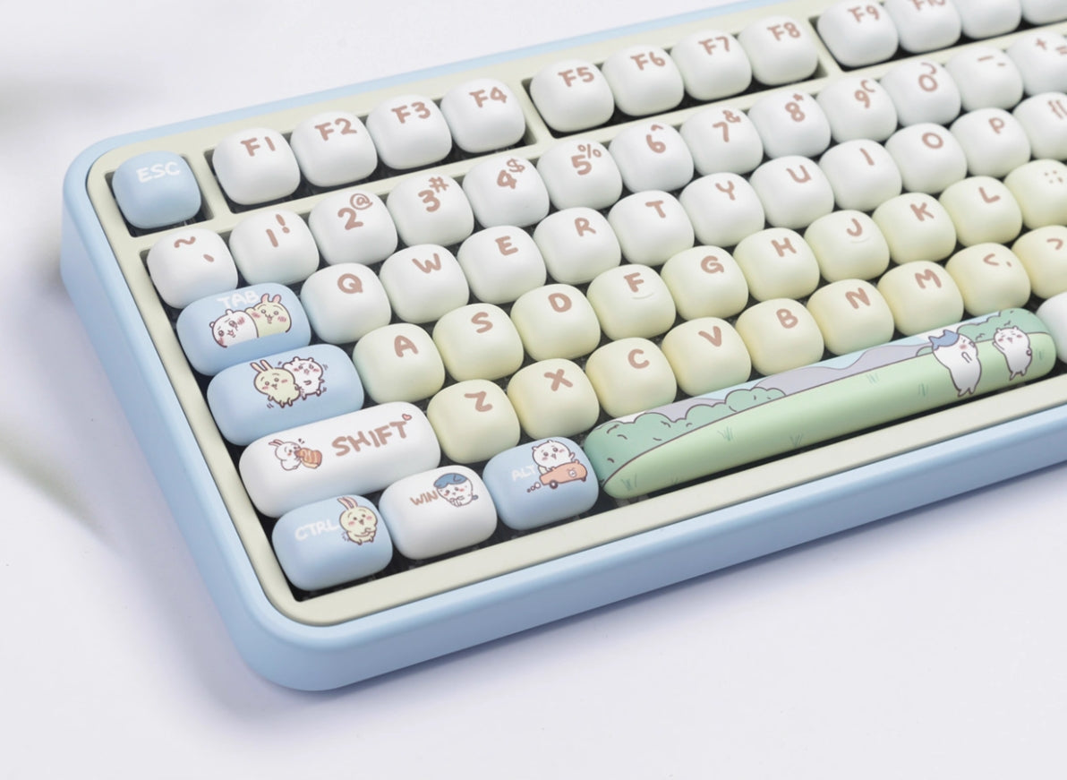 Chiikawa Theme MOG Round Heat Sublimation Personalized Set Keycaps
