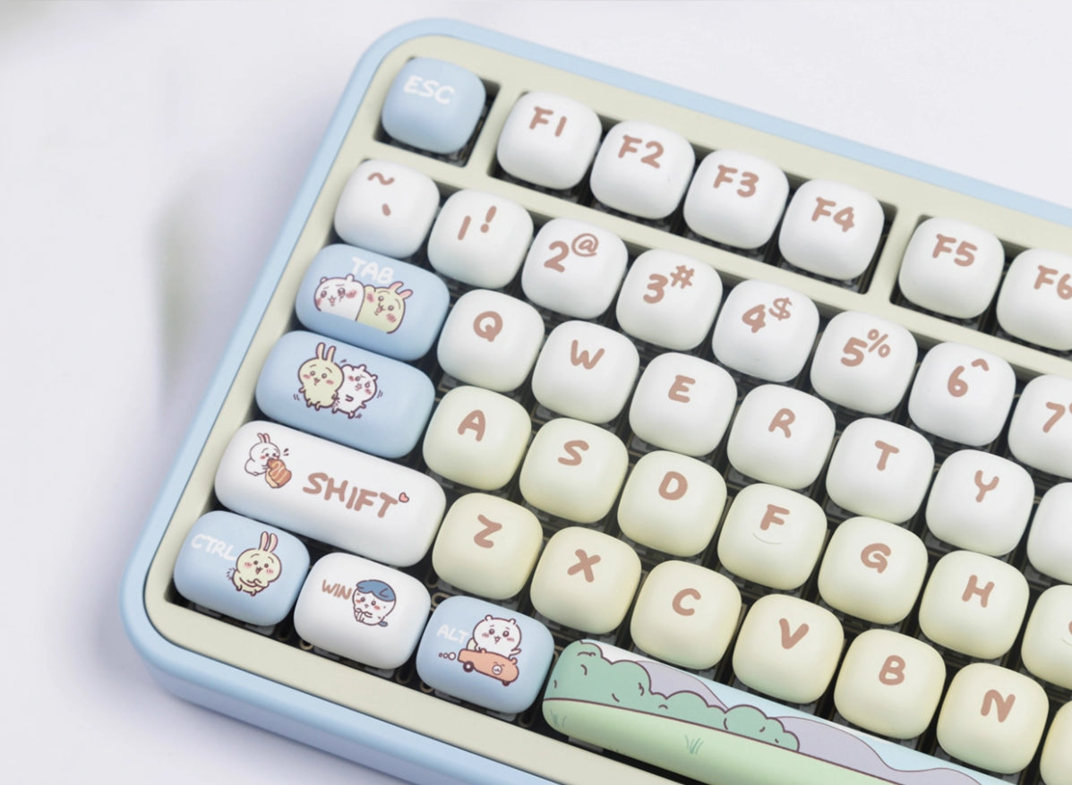 Chiikawa Theme MOG Round Heat Sublimation Personalized Set Keycaps
