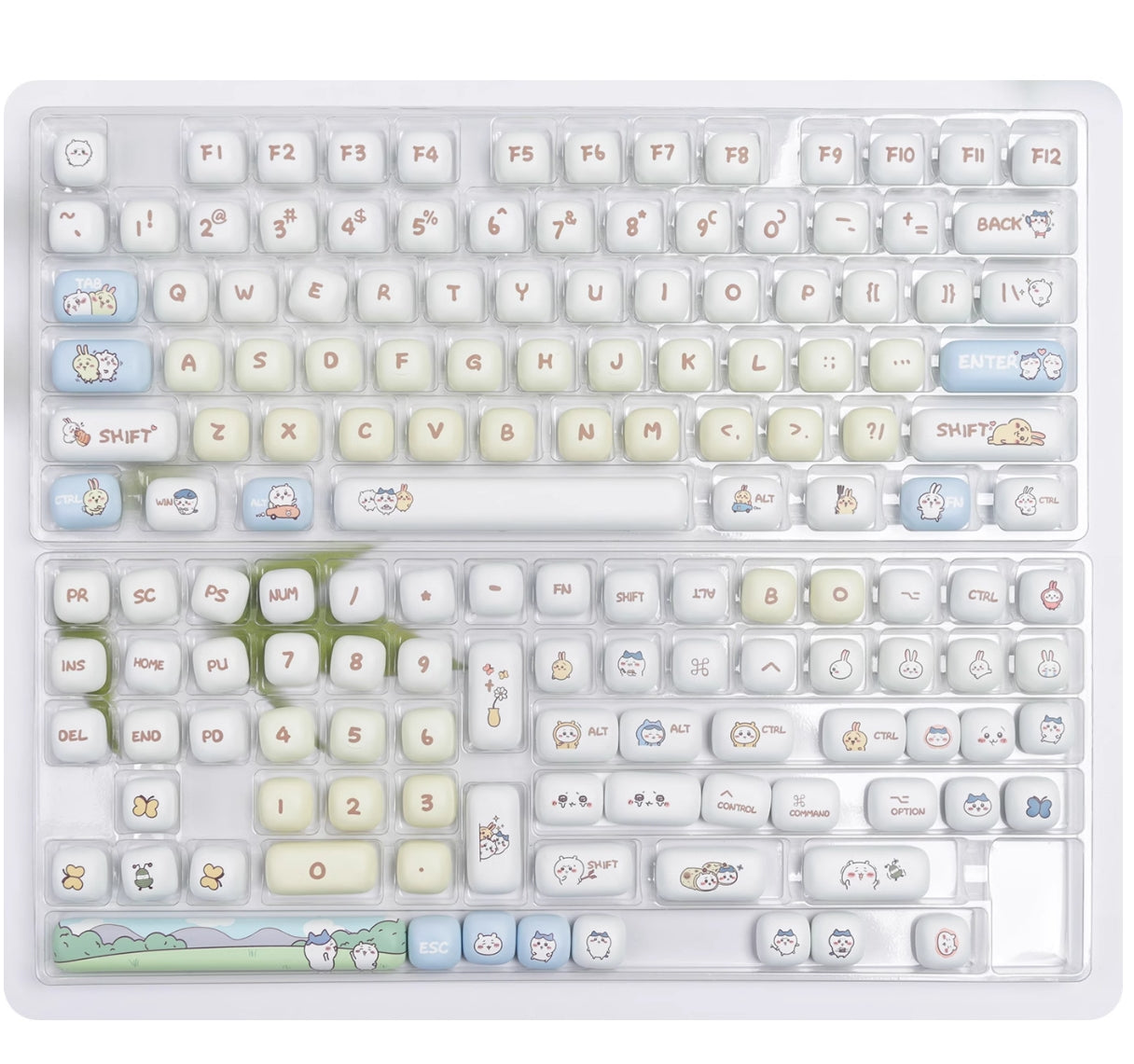 Chiikawa Theme MOG Round Heat Sublimation Personalized Set Keycaps