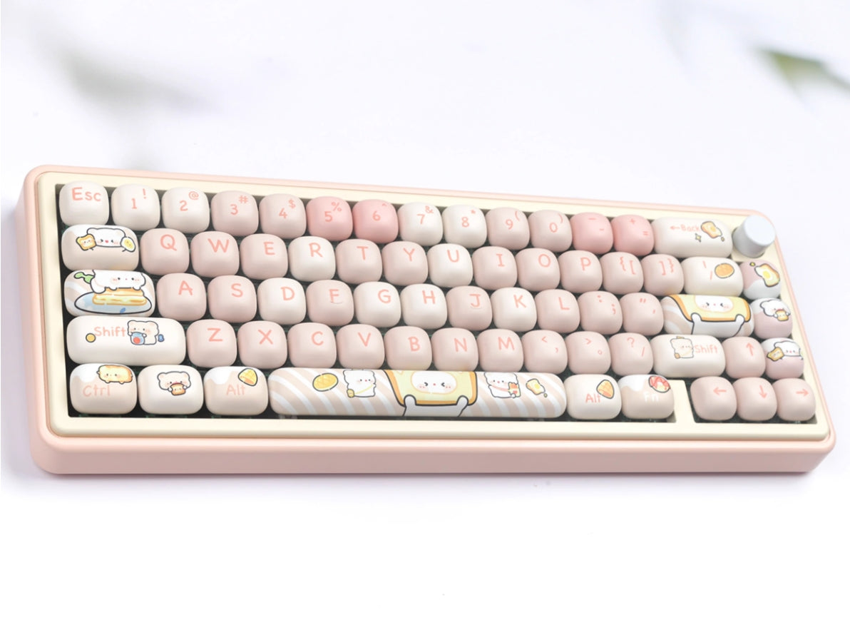 Bread Bear Rounded Keycaps MOG High Heat Sublimation Personalized Set Keycaps