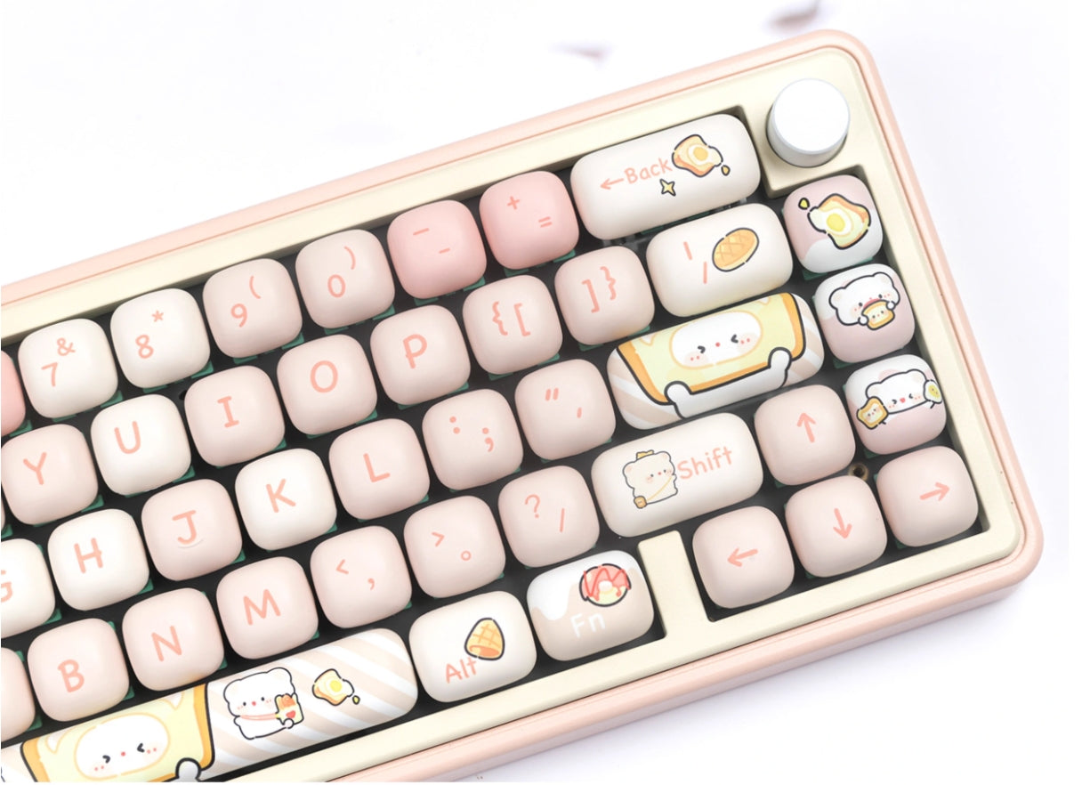 Bread Bear Rounded Keycaps MOG High Heat Sublimation Personalized Set Keycaps