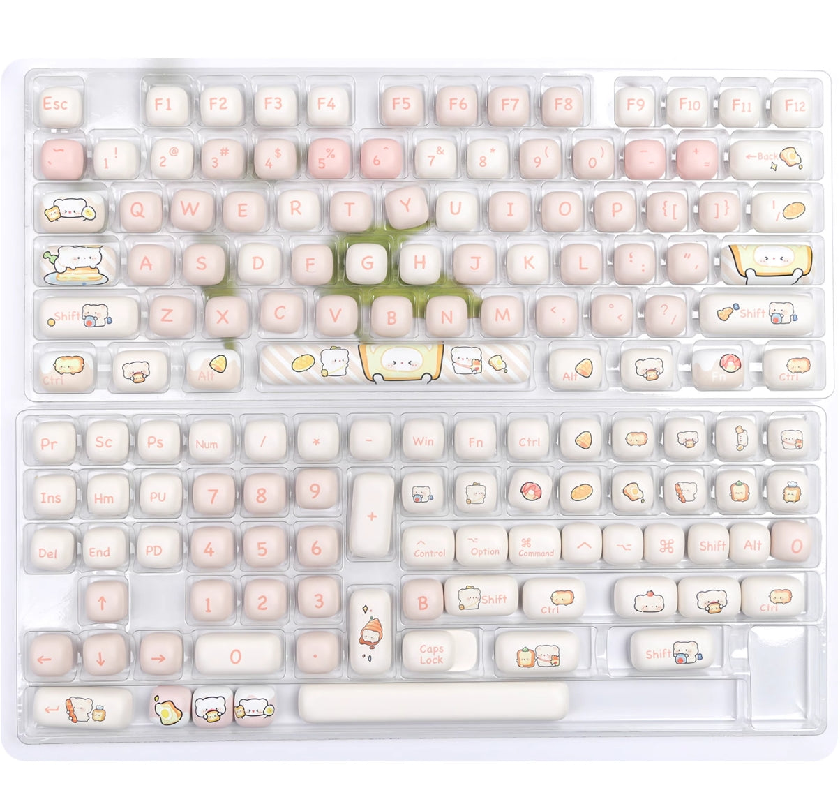 Bread Bear Rounded Keycaps MOG High Heat Sublimation Personalized Set Keycaps