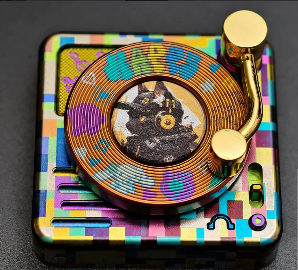 4U personalized keycaps for record players, Timascus,titanium alloy decorative keycaps, artistic custom keycaps