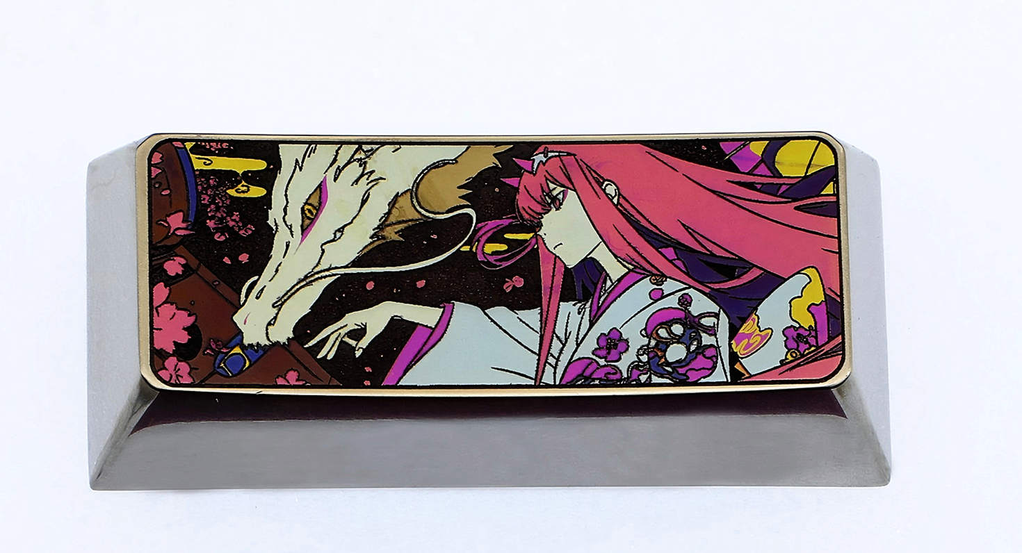 DARLING in the FRANXX, Zero Two, 2.25U enter titanium alloy carved metal personalized keycaps, decorative keycaps
