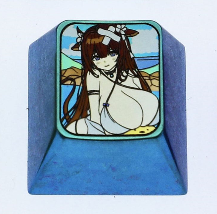 Azur Lane, Hayase Yuuka, IJN Kashino. Titanium alloy carved keycaps, metal personalized keycaps, decorative keycaps.