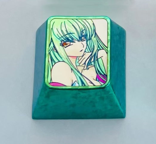 CODE GEASS Lelouch of the Rebellion, C.C titanium alloy colored keycaps, personalized keycaps, keyboard decorative keycaps