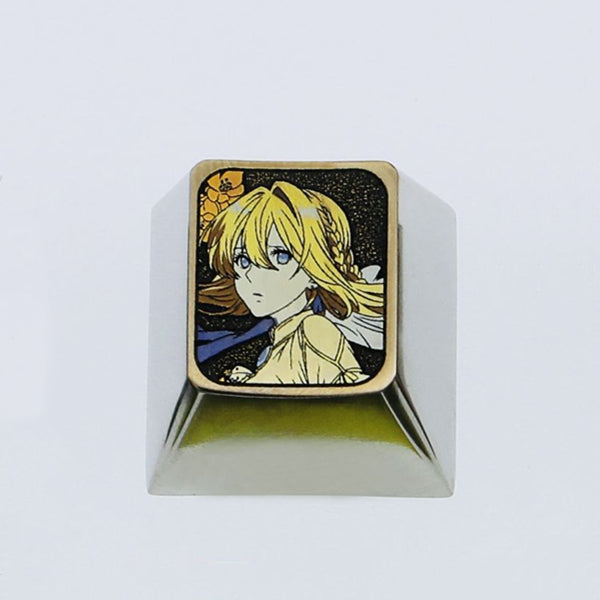 Violet Evergarden, Titanium alloy, colored titanium alloy personalized decorative mechanical keyboard keycaps.A