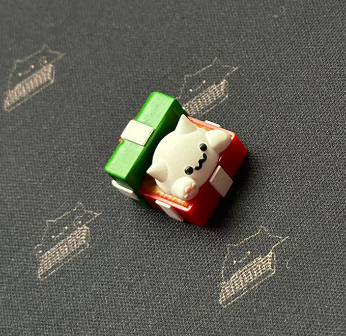 Gift kitten, multi-color resin molded personalized keycaps, artisankeycaps, Keyboard decoration keycaps
