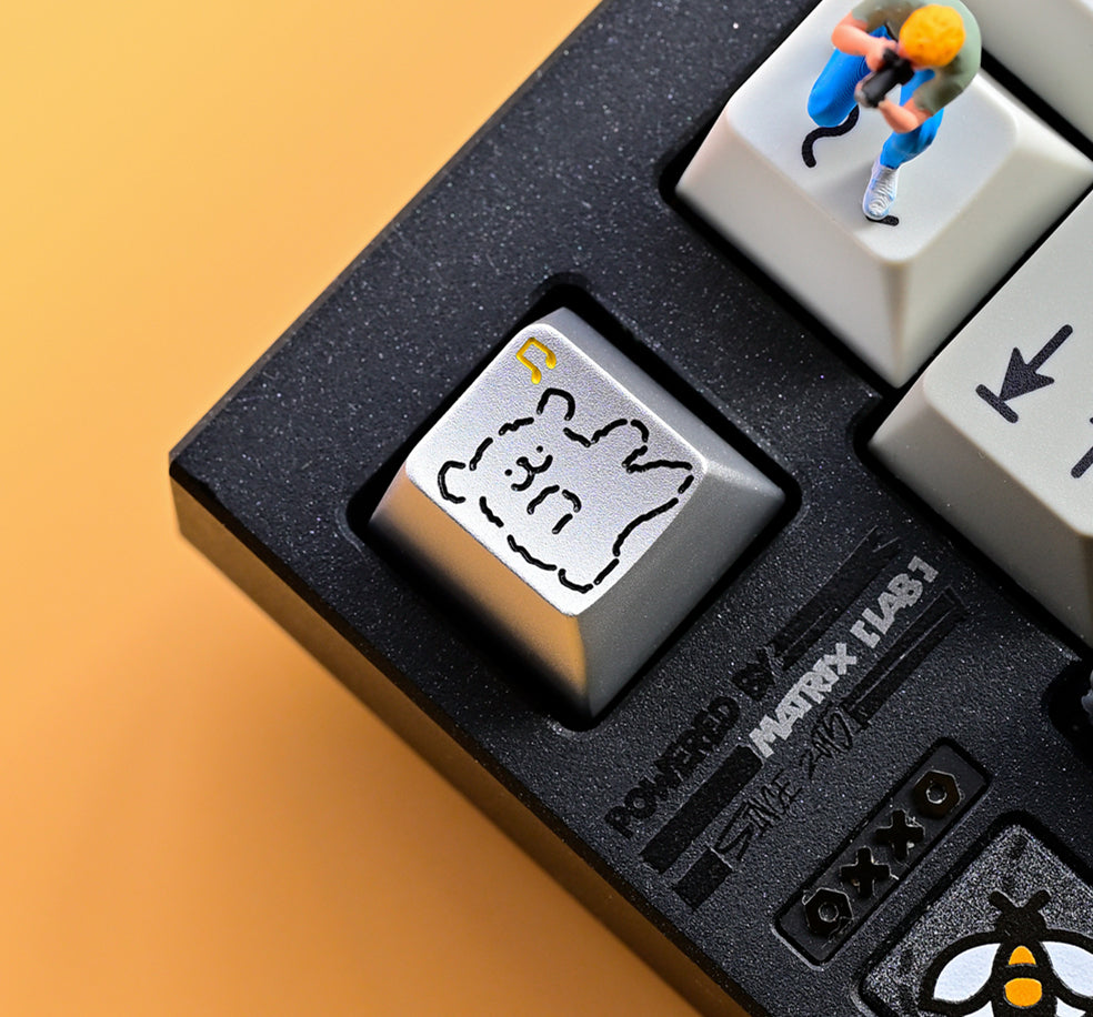 Line puppy keycaps, happy puppy aluminum alloy keycaps, personalized keycaps, keyboard decorative accessories