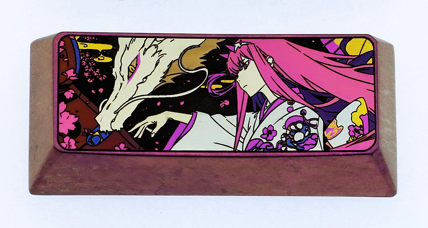 DARLING in the FRANXX, Zero Two, 2.25U enter titanium alloy carved metal personalized keycaps, decorative keycaps