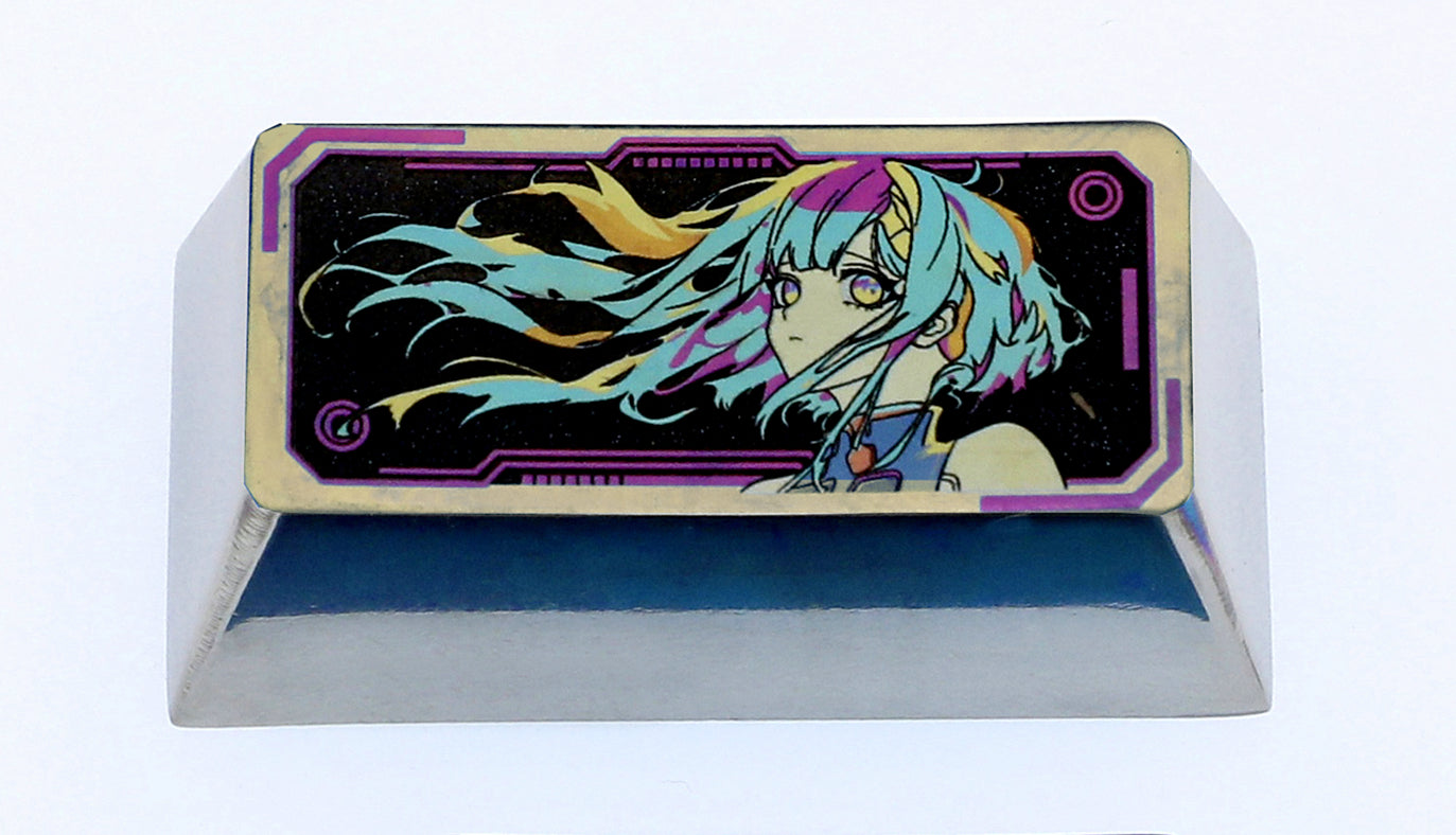 Cyberpunk, Lucy, 2.25U/2U titanium alloy personalized keycaps, mechanical keyboard decorative metal keycaps