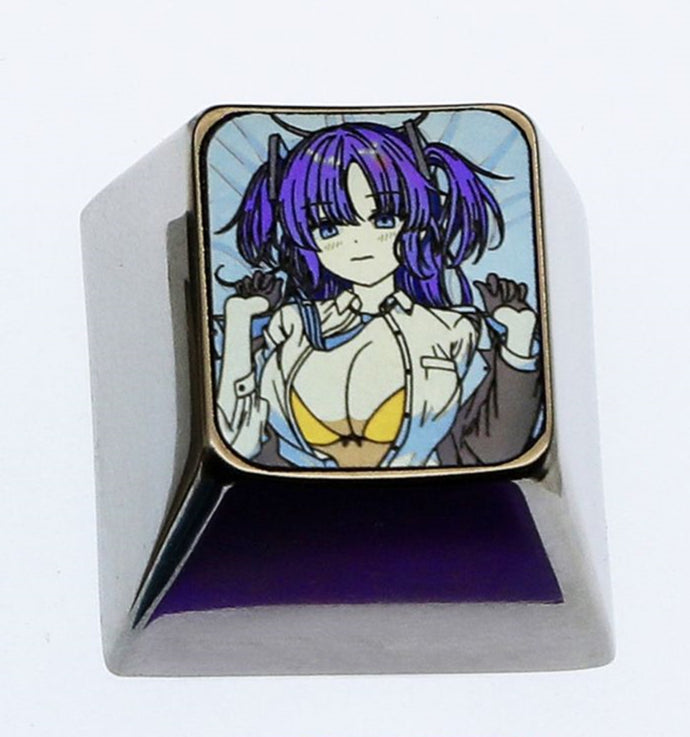 Azur Lane, Hayase Yuuka, IJN Kashino. Titanium alloy carved keycaps, metal personalized keycaps, decorative keycaps.