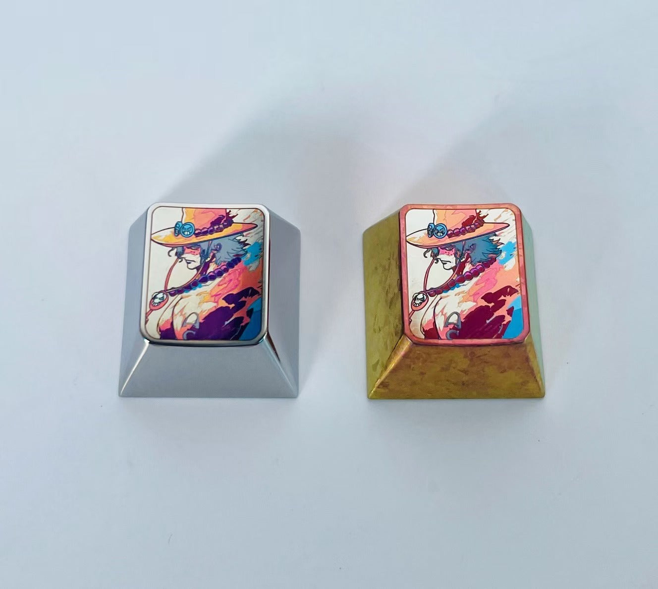 One Piece, Portgas · D · Ace, 1U titanium alloy carved keycaps, personalized keycap decoration keycaps