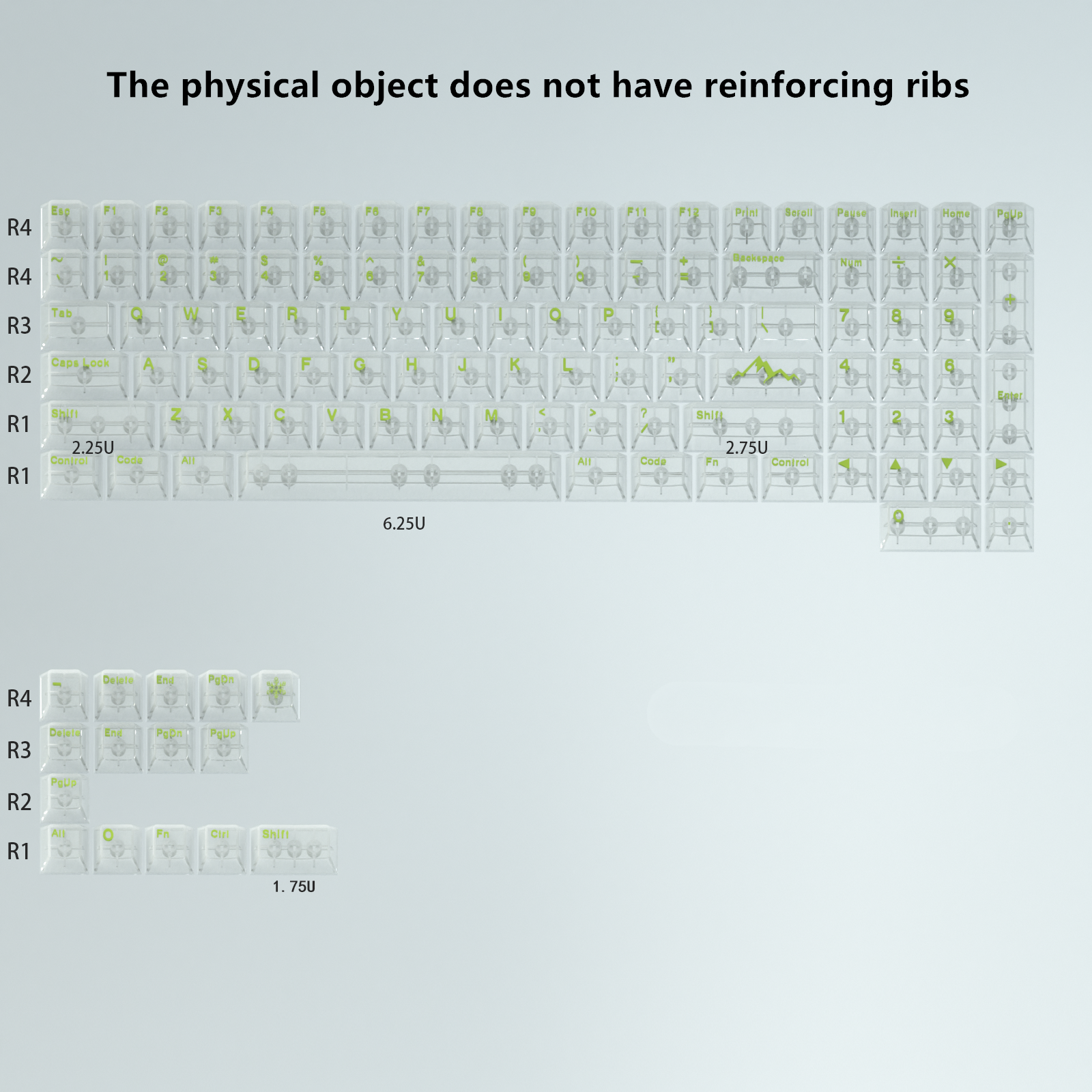 Key mechanical keyboard keycap PC material UV transfer printing original factory high color transparent set keycap