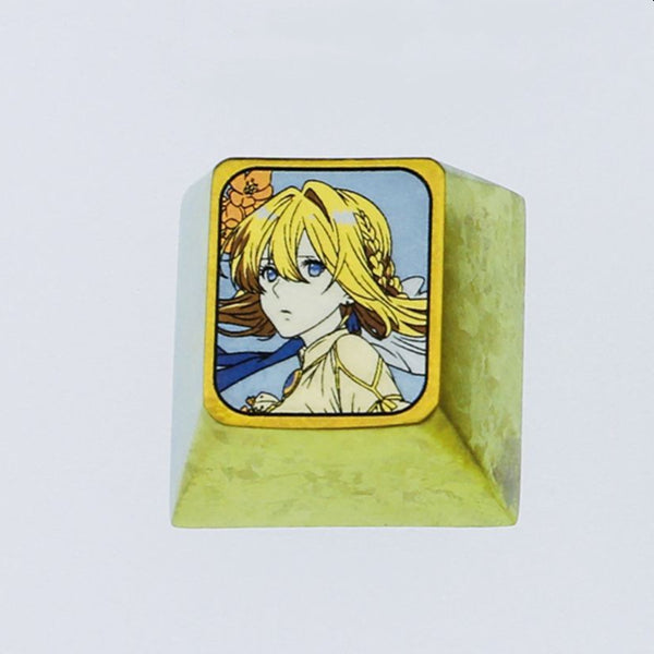 Violet Evergarden, Titanium alloy, colored titanium alloy personalized decorative mechanical keyboard keycaps.A