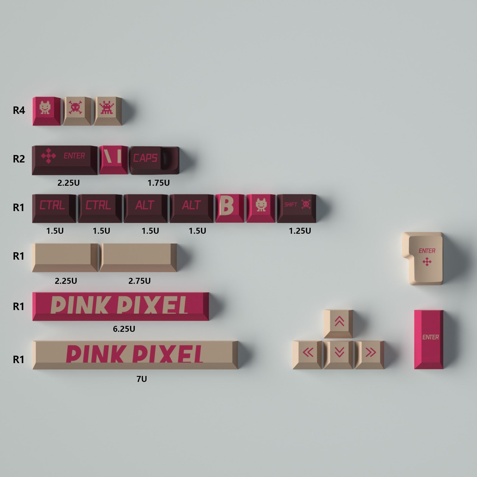 Large font mechanical keyboard keycaps complete set PBT thermal sublimation cherry factory height