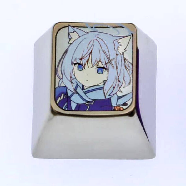 Blue Archive, 1U titanium alloy personalized keycaps, game metal keycaps decorative keycaps.