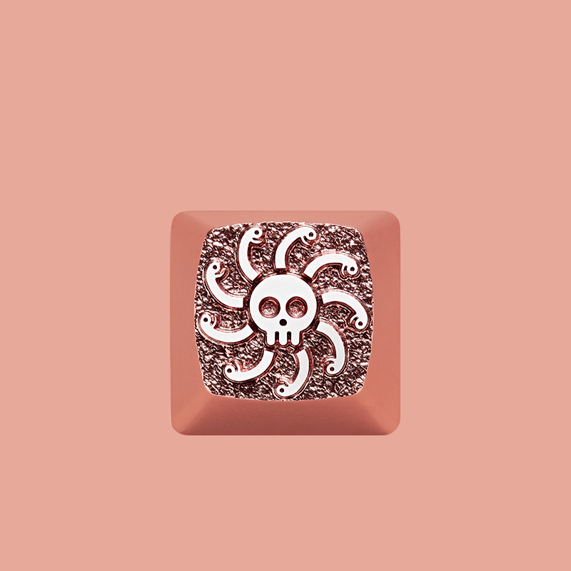 One Piece series keycaps, 1U aluminum alloy metal anode personalized keycaps, mechanical keyboard metal decorative keycaps