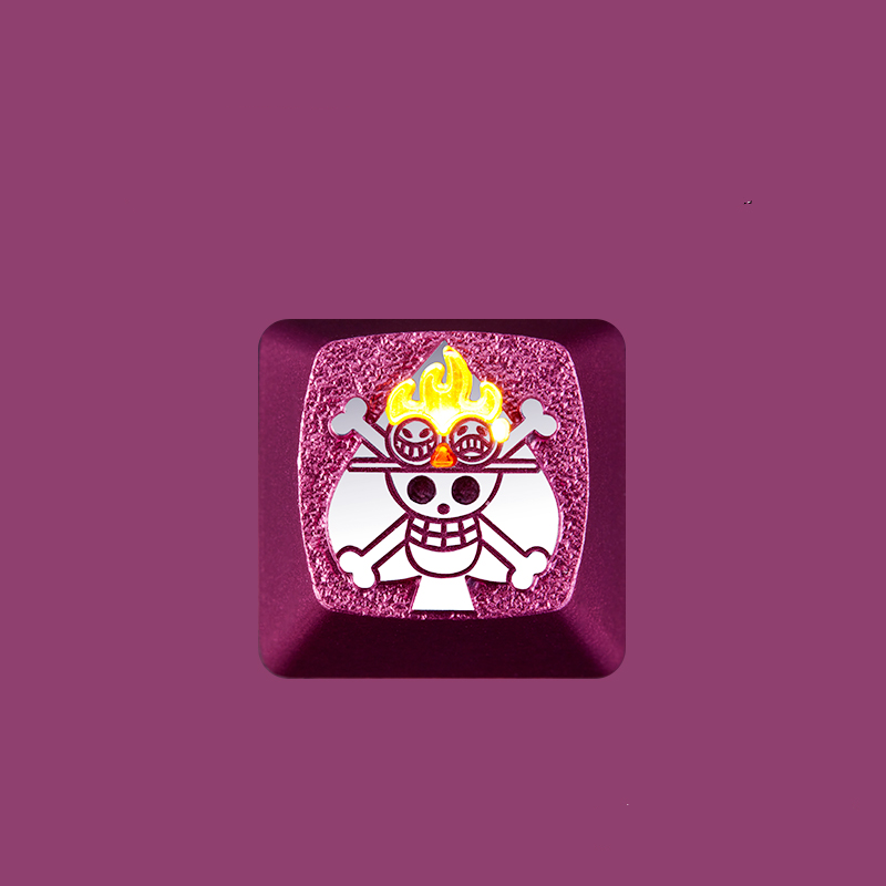 One Piece series keycaps, 1U aluminum alloy metal anode personalized keycaps, mechanical keyboard metal decorative keycaps