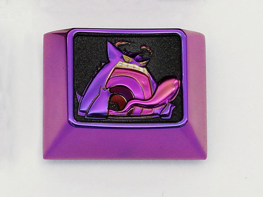 MegaGengar, Colored titanium alloy flat carving, relief style. 1.25U personalized keycap